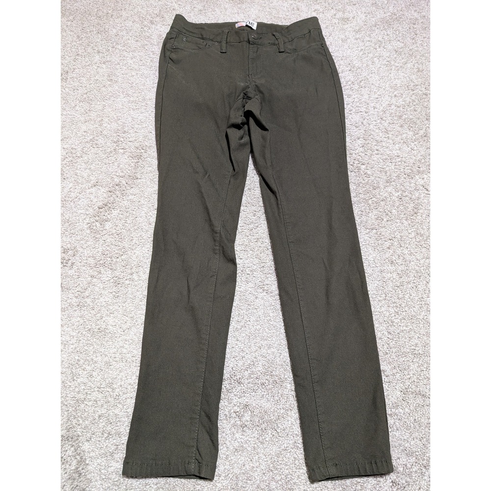 YMI Skinny Pants Womens 11 Olive Green Mid Rise Stretch Twill Casual Utility